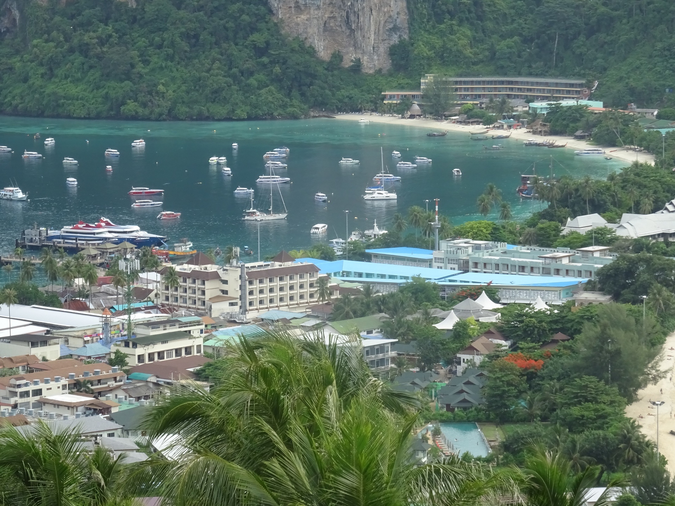 Ferry and boats at Ton Sai Pier on Koh Phi Phi