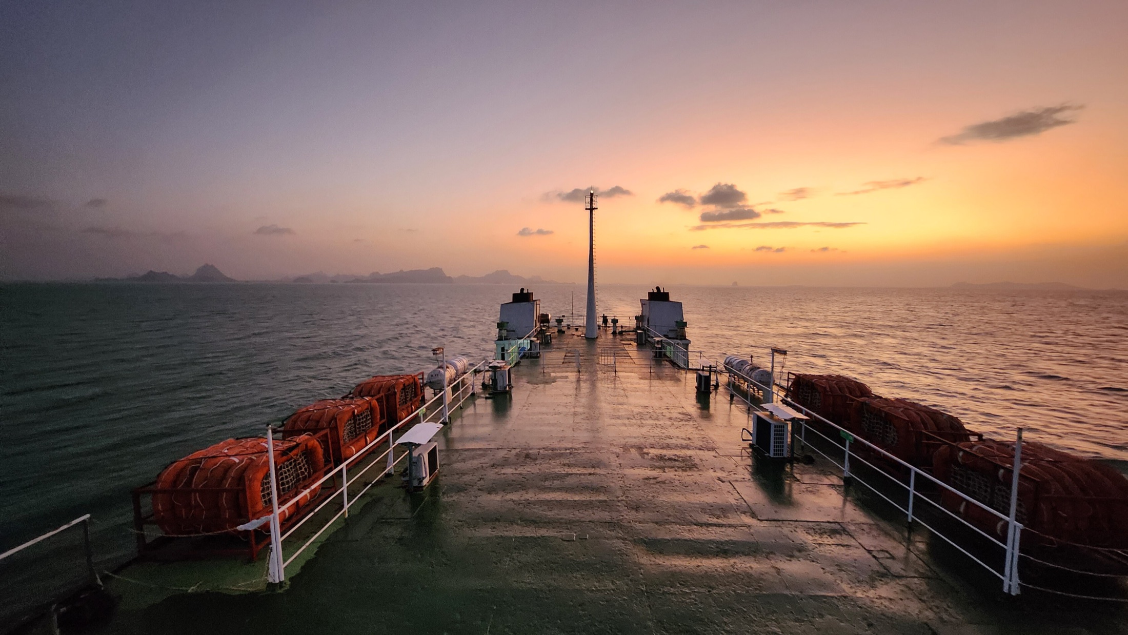 Passenger ferry underway between Thai islands
